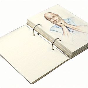 Retro <b>Mini</b> Linen Plain Cover Sketchbook 160GSM Thick Refillable Loose Leaf <b>Notebook</b> - Product Image 2