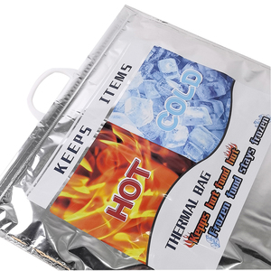 Diseño de logotipo personalizado Bolsa isotérmica de papel de aluminio con aislamiento térmico caliente y más fresco con mango de plástico PET para envasado de alimentos - Product Image 4