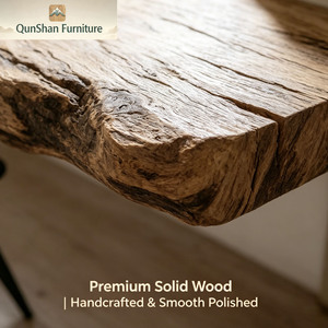 Estantería Flotante de Madera Maciza con Borde Natural, Hecha a Mano, con Almacenamiento, Mueble de Madera Natural para Oficina en Casa o Estudio - Product Image 5