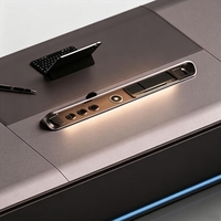 Scrivania Direzionale di Lusso Stile Italiano KMJ, Arredamento per Ufficio Moderno con Luce LED a Controllo Vocale, Tavolo da Ufficio a L per CEO