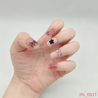 Faux ongles courts carrés en PMMA avec strass et nœuds personnalisés pour la vente en gros