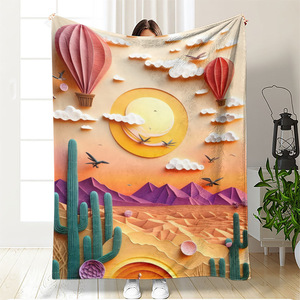 Manta de Franela con Diseño de Paisaje Espacial, Manta para Siesta, Suave al Tacto, Reversible, para Hogar u Oficina, Impresión Personalizada YH-MT087 - Product Image 5