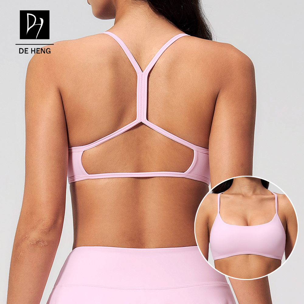 New Custom Halter Neck Open Back Quick Dry Crossing Yoga Running Gym Fitness Casual Womens Sports Bra