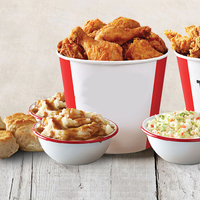 Flexographie personnalisé imprimé jetable 64oz kfc papier poulet frit seau en papier pour emporter