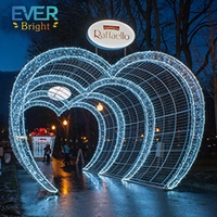 Décoration de Noël en forme de cœur géant 3D pour l'extérieur, motif lumineux pour centre commercial, paysage, mariage, décoration de la Saint-Valentin