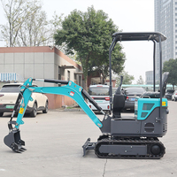 Mini-excavatrice KUUGAO 1T avec godet de 0,03 m³, puissance 7,6/10,1 kW, moteur KOOP/Briggs Stratton, pompe hydraulique Hengli, moteur sur chenilles haute performance