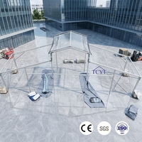 Tente d'exposition robuste à structure en aluminium, imperméable, pour salons professionnels en extérieur, avec parois latérales amovibles