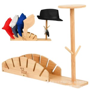 Cross-border wooden desktop <b>baseball</b> <b>cap</b> <b>storage</b> rack, British style hat display rack, solid wood duckbill <b>cap</b> holder. - Product Image 1