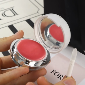ISMAN Luxury 13g White Lip Mask Box With Mirror Silicone Brush Empty Concealer Compact Plastic Lip Balm Cosmetic Packaging - Product Image 2