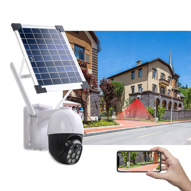 WIFI Solar CCTV  Camera 4G Outdoor 360 Degree Panoramic Solar Remote Monitor With Night Vision