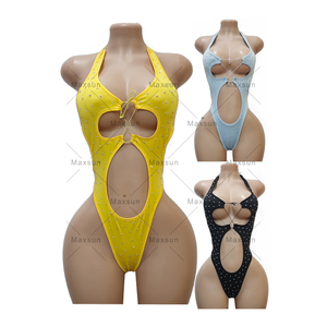 Maxsun Ropa de Baile Exótica <span class=keywords><strong>Bikini</strong></span> Disfraz de Baile con Pedrería Atractivo Conjunto de Dos Piezas para Baile Exótico MS142 - Product Image 5