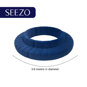 2025, sala de recepción de Hotel moderno de 5 estrellas, vestíbulo, sofá curvo de terciopelo verde azulado para dormitorio, sala de estar, nuevos muebles de lujo a medida - Product Image 4