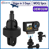 Adaptateurs de montage pour trépied pour GoPro 13 12 11 10 9 8 7 6 5 4 3 2, adaptateur de tête sphérique à vis de 1/4 pouce pour Go Pro Hero, conversion en 1/4-20