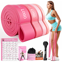 Bandas circulares de Fitness para mujer con logotipo personalizado, juego de bandas de resistencia al estiramiento para ejercicio, banda de asistencia para entrenamiento