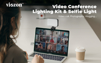 Lampe LED de remplissage pour selfie (téléphone/tablette) avec température de couleur réglable (2800K-6000K), protection oculaire, alimentée par batterie, mini portable
