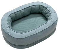 Lit éponge de luxe moderne pour animaux de compagnie, support de beignet ovale entièrement fermé, lit imperméable et nettoyable détachable, style dessin animé à la mode