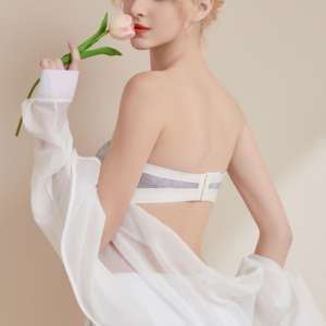 Soutien-gorge de sport bandeau confortable, respirant, sans coutures, push-up, à couvrance complète, sans armatures, pour le quotidien, au design tricoté simple et décontracté sans bretelles - Product Image 3