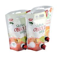 Gedrukte recyclebare 3L 5L 10L staande spout PE-zak met Flexiloop-handvat en klep voor fruitsapdranken