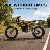 Motocross Eléctrica de Alta Potencia 29KW 72V60Ah 120km/h Velocidad Máxima 120km Autonomía Con Marcha Atrás Motocicleta Todoterreno para Adultos Similar a Surron