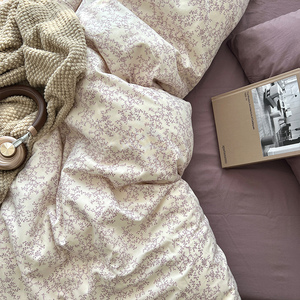 Hot Bán In Rửa Sạch Sợi Nhỏ Khăn Trải Giường Tấm <span class=keywords><strong>Set</strong></span> 4 Mảnh Siêu Mềm Tấm Và Gối Bộ Đồ Giường Duvet Cover Bộ - Product Image 1