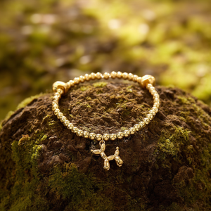 Fashion <b>Beaded</b> <b>Bracelet</b> PVD <b>Gold</b> Plated 316L Stainless Steel Balloon Dog Charm - Product Image 3