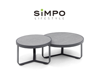 SIMPOLIFESTYLE Ensemble de canapés d'angle de haute qualité, écologiques, pour l'extérieur, pour salon et cour, structure en aluminium, tissu en oléfine