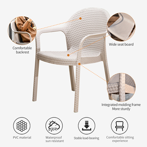 Silla de jardín de ratán apilable para exteriores moderna al por mayor, resistente a los rayos UV, resina plástica portátil para uso en boda Wimbledon - Product Image 6