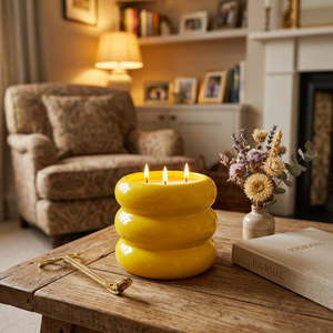 LANJO 3 <b>Wick</b> Large Colorful Ceramic Scented <b>Candle</b>, Premium Aromatherapy Ambience <b>Candle</b> for Home & Gifting - Product Image 2