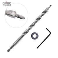 Kit de forets étagés FEIDA personnalisés à queue hexagonale 1/4'' HSS Subland pour trous de poche, plaqués titane, garantie 3 ans, pour perçage manuel avec gabarit