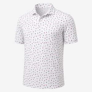 Polos de Golf Personalizados con Microestampado Floral para Hombre, Manga Corta, Impresión Completa, Marca Privada, Fabricante OEM ODM - Product Image 5