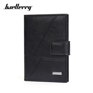 Baelerry Men's <b>Wallet</b> Black Solid Color Multifunctional Passport <b>Holder</b> With Card Slots And Magnetic Clasp For Everyday Use - Product Image 5