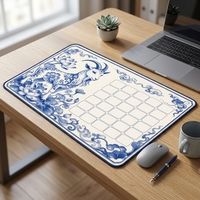 Tapis de bureau calendrier chinois 2027 en PVC dépoli, tablette d'écriture, tapis de souris, tapis de bureau du Nouvel An lunaire, design personnalisé
