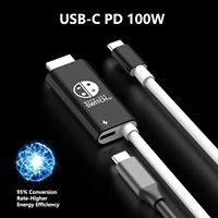 Câble de charge rapide TUTI 2M 100W en PVC HDTV 4K60HZ pour Switch N-Switch 2, type C vers HDTV pour TV, téléphone, PC, jeux