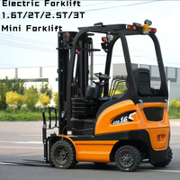 Carretilla Elevadora Eléctrica de 1t, 2t, 2.5t, 3t, Cuatro Ruedas, Altura de Elevación de 1m a 5m, Batería de Litio, para Almacén, Fábrica, Exportación, China, Mini Carretilla Elevadora