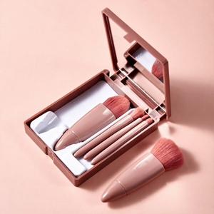 Juego de Brochas de Maquillaje de Pelo de Cabra con Logotipo Personalizado, con Espejo para Base de Maquillaje, Bolsas de Embalaje al por Mayor, Marca Privada - Product Image 1