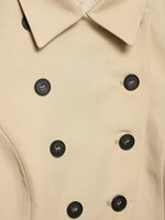 Manteau trench court kaki croisé pour femme, modèle 2026, avec ceinture et col à revers, fabrication OEM/ODM par usine chinoise