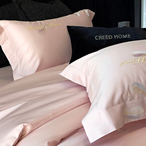 Luxury Pure Cotton 100-count Feather Embroidery Four-Piece <b>Bedding</b> <b>Set</b> 2 Meter Long Breathable Home Use - Product Image 4