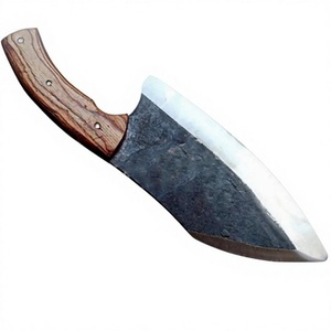 Cuchillo de carnicero de acero de Damasco hecho a mano, de grado industrial, con mango de madera, personalizable, OEM, funda de cuero única con cuchillos - Product Image 6