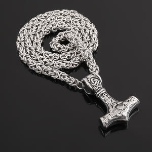 Joyería Norse Heritage al por Mayor, Collar <span class=keywords><strong>de</strong></span> Cadena <span class=keywords><strong>de</strong></span> Rey para Hombre <span class=keywords><strong>de</strong></span> Acero Inoxidable, Colgante <span class=keywords><strong>de</strong></span> Martillo <span class=keywords><strong>de</strong></span> <span class=keywords><strong>Thor</strong></span>, Collar Vikingo - Product Image 4