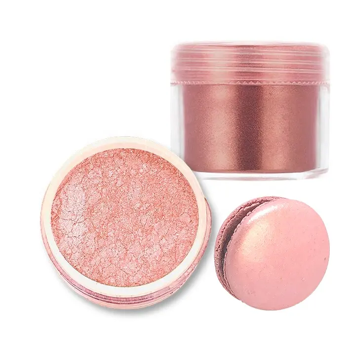 Vegan Rose Gold Luster Dust Edible Metallic Powder Food Coloring for Chocolate Candy Drinks
