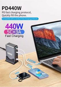 440W Multiport 5C3A Super Fast Charging <b>Type</b> <b>C</b> Power Charger Station for Phone 16 15 14 for Laptop PD 100W <b>USB</b> <b>C</b> <b>Adapter</b> - Product Image 3
