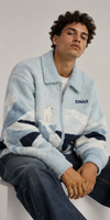 Pull en maille décontracté pour homme avec logo personnalisé, motif design, manteau tricoté d'hiver, cardigan zippé à manches longues