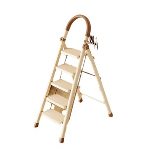 Échelle pliante en métal portable pour la maison, avec garde-mains, capacité de charge de 300 lb, hauteur extensible de 12 pieds - Product Image 1