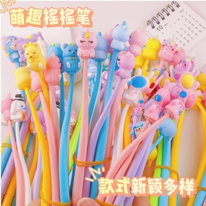 Fabricant en gros mignon <span class=keywords><strong>chat</strong></span> astronaute balançoire secouer stylo série dessin animé en plastique souple stylo papeterie cadeaux stylo de noël - Product Image 1