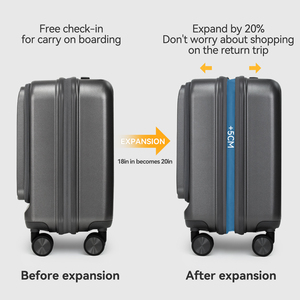 Nouvel arrivage de <span class=keywords><strong>valise</strong></span> à bagages en matériau PC Bagage de <span class=keywords><strong>cabine</strong></span> en <span class=keywords><strong>polycarbonate</strong></span> de 18 pouces avec large chariot à roues pivotantes à ouverture frontale - Product Image 6