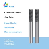 Fraise à maïs en acier au tungstène revêtu de diamant, couteau à maïs en fibre de carbone, modèle 4 cannelures, longueur de coupe 25~100mm