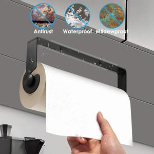 Portarrollos de Cocina Adhesivo de Metal Cromado, Moderno, Ajustable, para Montar en la Pared o en el Gabinete, para Hogar y Hotel - Product Image 2