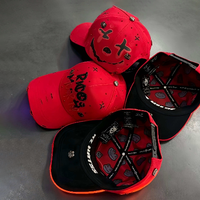 Casquette de baseball graffiti avec motif X Eye Smile, cloutée, style streetwear, doublure bandana, vente en gros