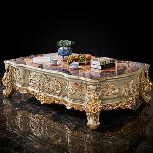 Antique <b>Gold</b> Centre <b>Table</b> Handcrafted Solid Wood Luxury Coffee <b>Table</b> Decorative Furniture For Living Room - Product Image 1