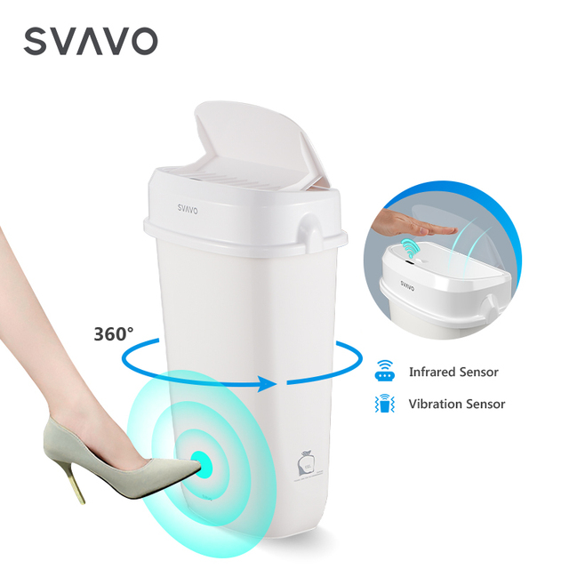 SVAVO Cheap Price Smart Touchless Feminine Sanitary Bin Wall Mounted Waste Bin Plastic Automatic Sensor Trash Can